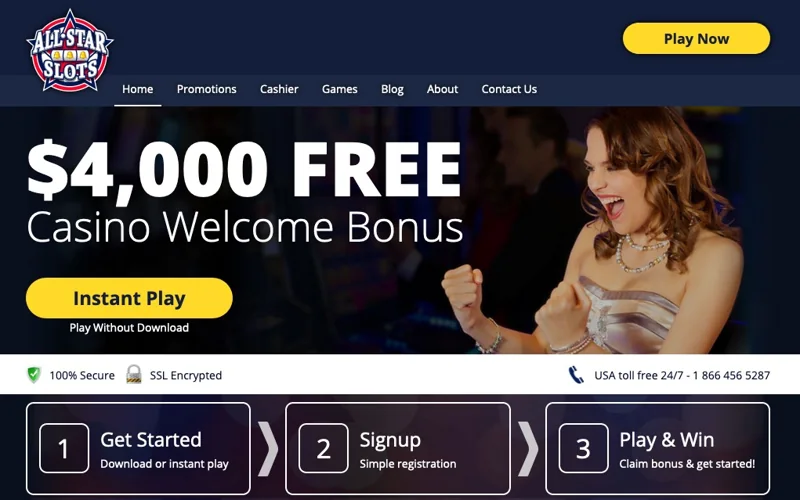 All Star Slots casino lobby screenshot